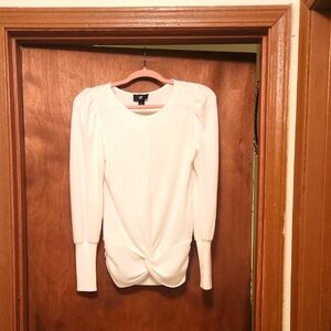 IZ Byer Cream Twist Detail Blouse/ sweater Size Small
